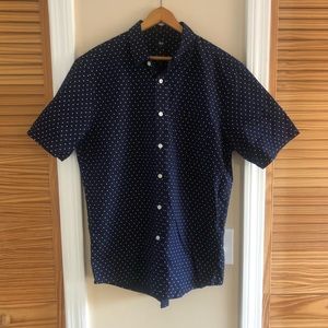 Polka Dot Short Sleeved Button Up